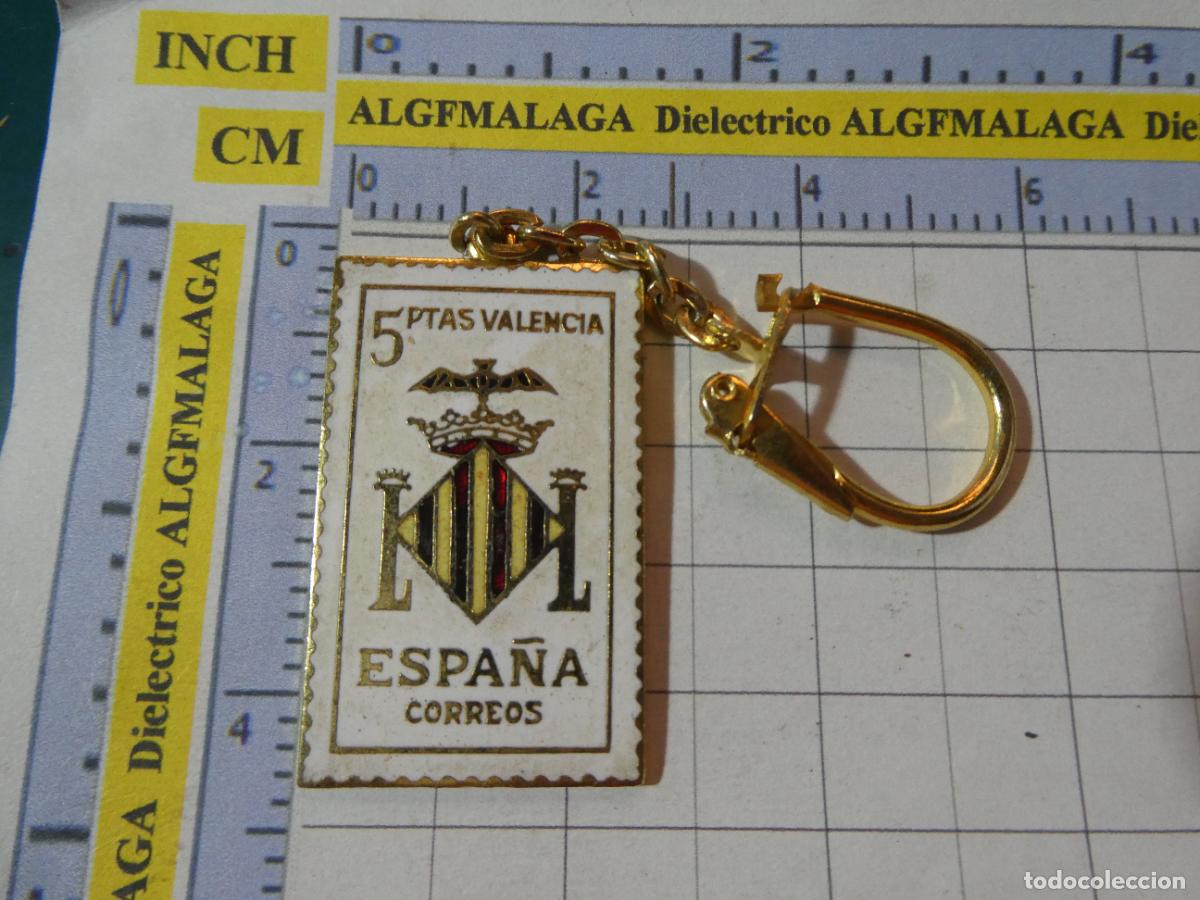 Coleccionismo de llaveros: LLAVERO DE TURISMO HER&Aacute;LDICA. FILATELIA. SELLO VALENCIA CORREOS 5 PESETAS