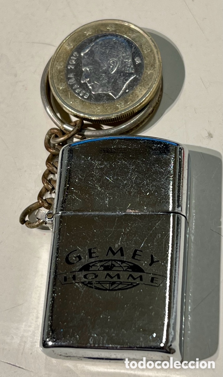 Coleccionismo de llaveros: Llavero. Mechero tipo Zippo mini. Gemey Homme. A&ntilde;os 90.