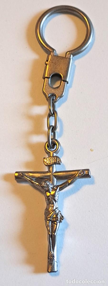 Coleccionismo de llaveros: LLAVERO METALICO CON CRUCIFIJO Y FIGURA DE JESUCRISTO