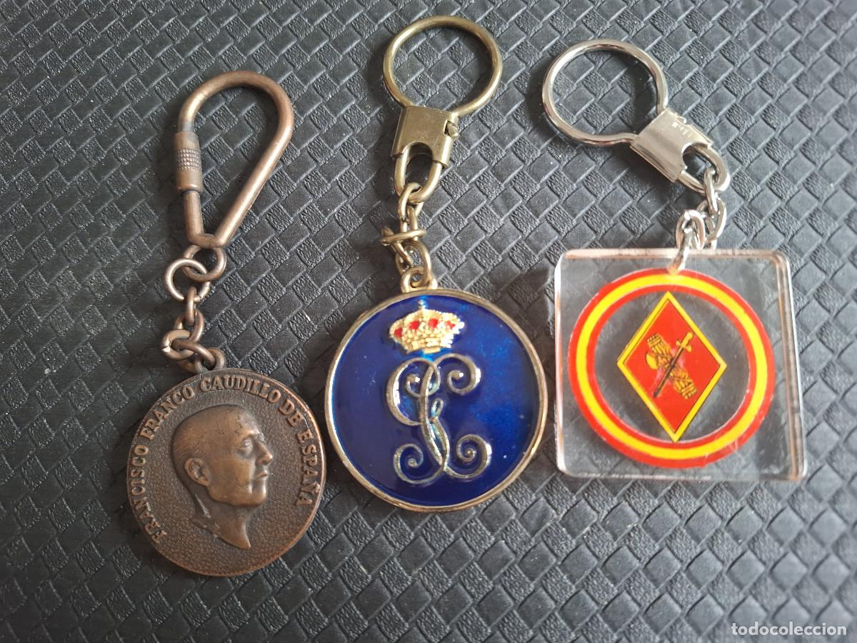 Coleccionismo de llaveros: Lote 3 llaveros Guardia Civil Francisco Franco Jos&eacute; Antonio Servicio de Seguridad