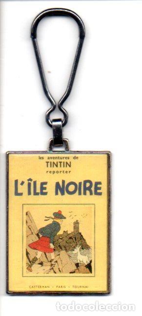 Coleccionismo de llaveros: V49180: Llavero metalico portada La Isla Negra de Tintin