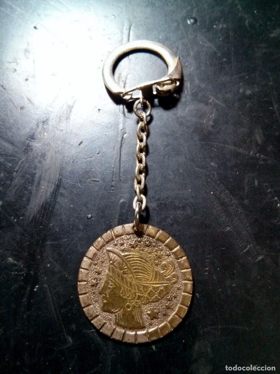 Coleccionismo de llaveros: Llavero con moneda de bronce estilo antiguo (Griega)