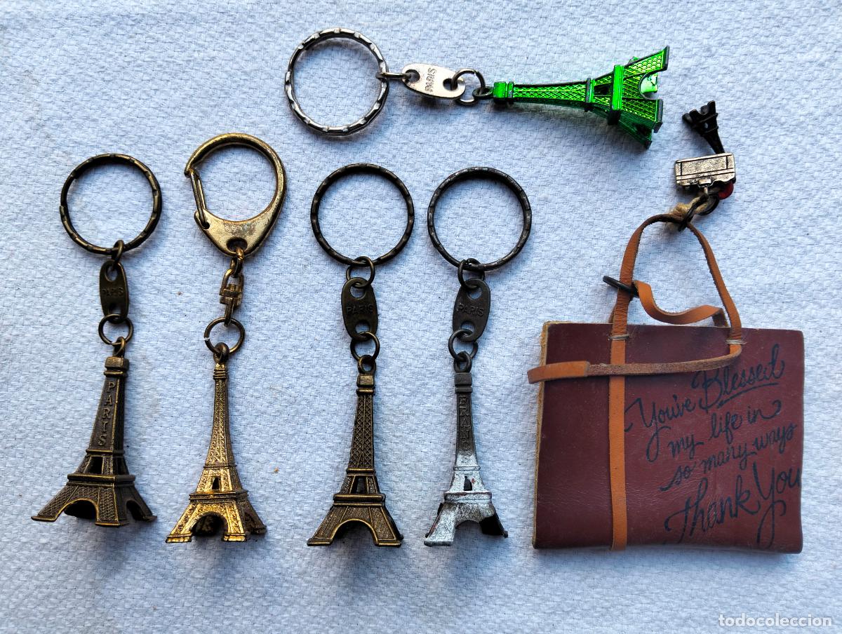 Collection of Keychains: Lote de llaveros antiguos metal viaje a Paris France francia torre eiffel eifel tower ciudad