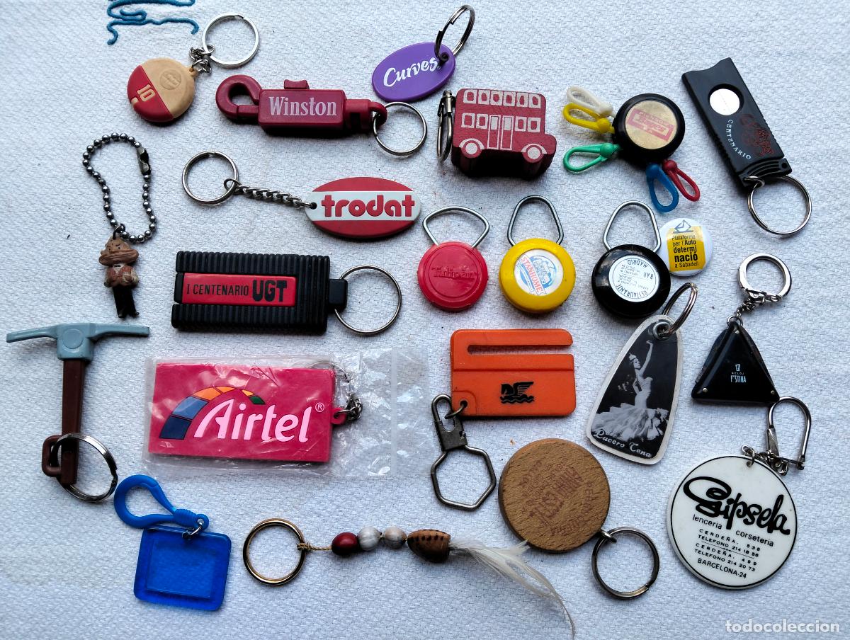 Coleccionismo de llaveros: Lote de llaveros antiguos metal pl&aacute;stico propaganda publicidad ugt airtel winston gipsela pegasus
