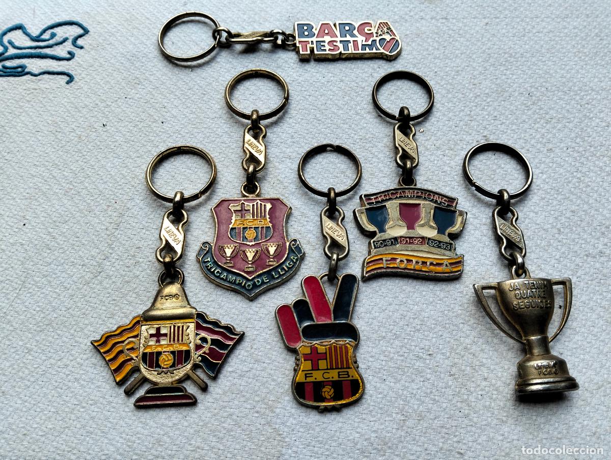 Collection of Keychains: Lote de llaveros antiguos metal lineva bar&ccedil;a fcb tricampi&oacute; tricampions futbol club barcelona copa