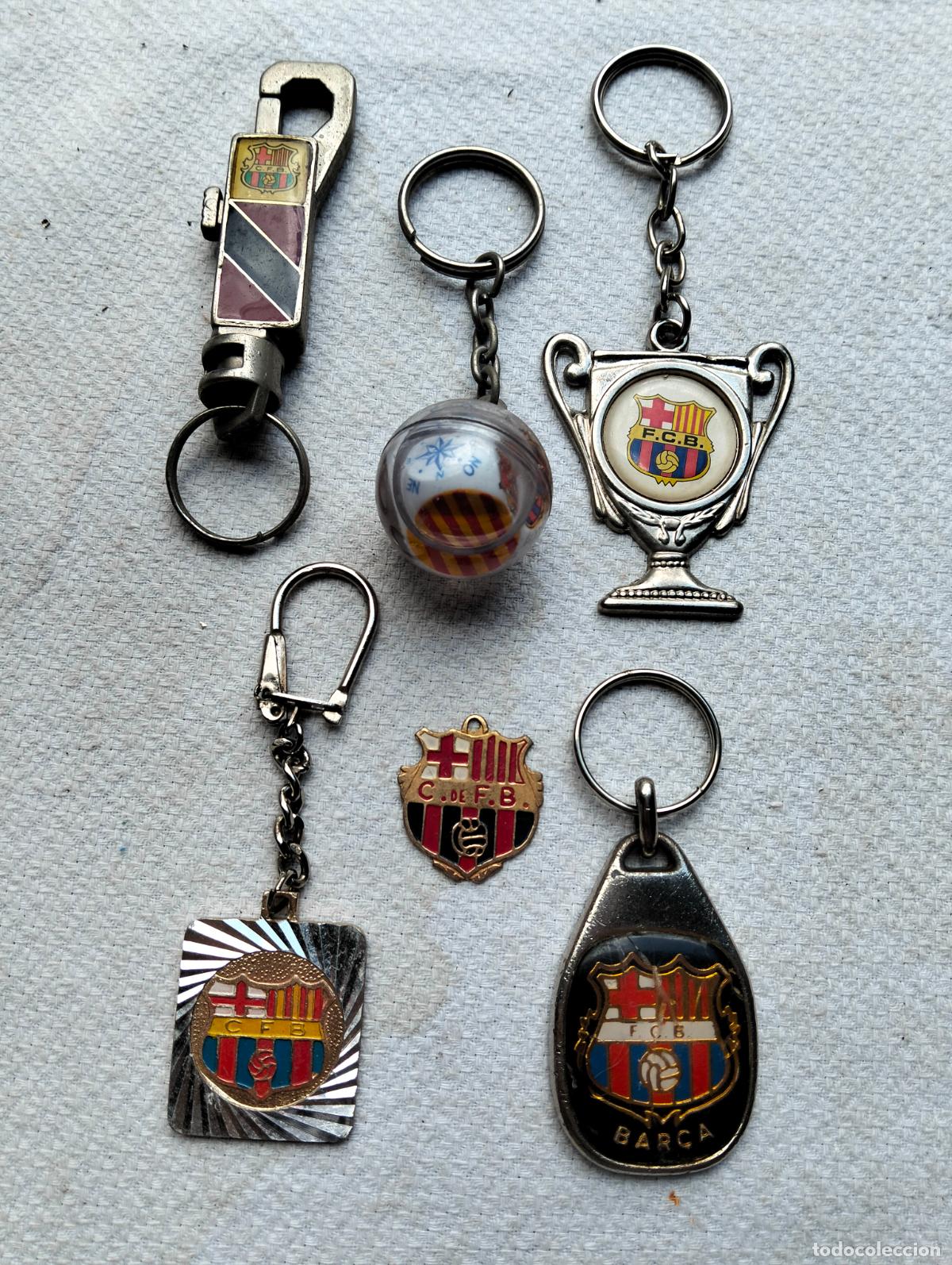 Collectionnisme de portes-cl&eacute;s: Lote de llaveros antiguos metal bar&ccedil;a fcb escudo futbol club barcelona copa cfb bfc