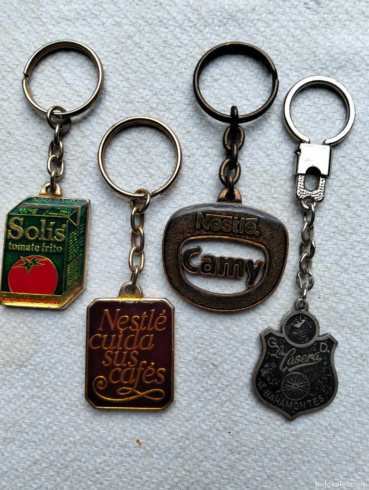 Sammlung von Schl&uuml;sselanh&auml;ngern: Lote de llaveros antiguos metal sol&iacute;s tomate frito nestl&eacute; camy caf&eacute;s la casera