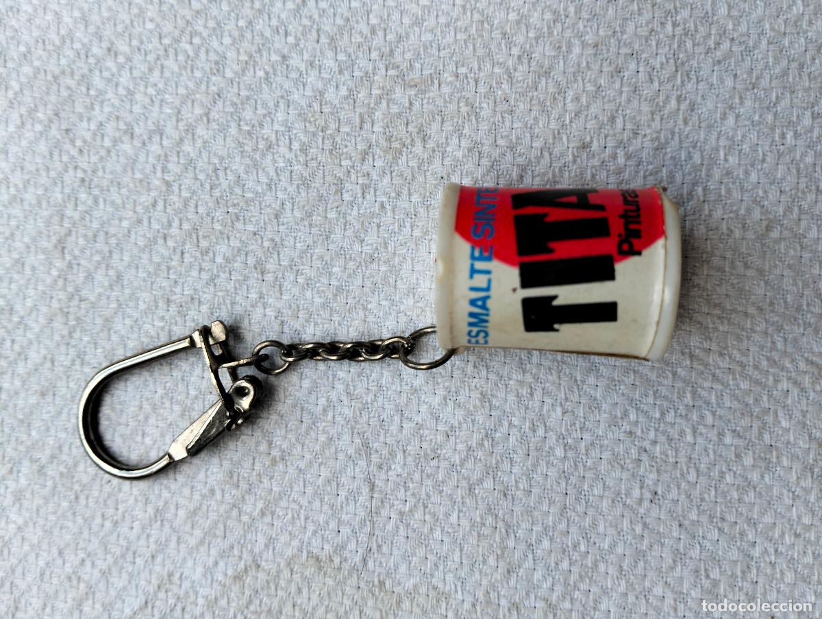 Collectionnisme de portes-cl&eacute;s: Llavero antiguo forma de bote de pintura sintetico titanlux