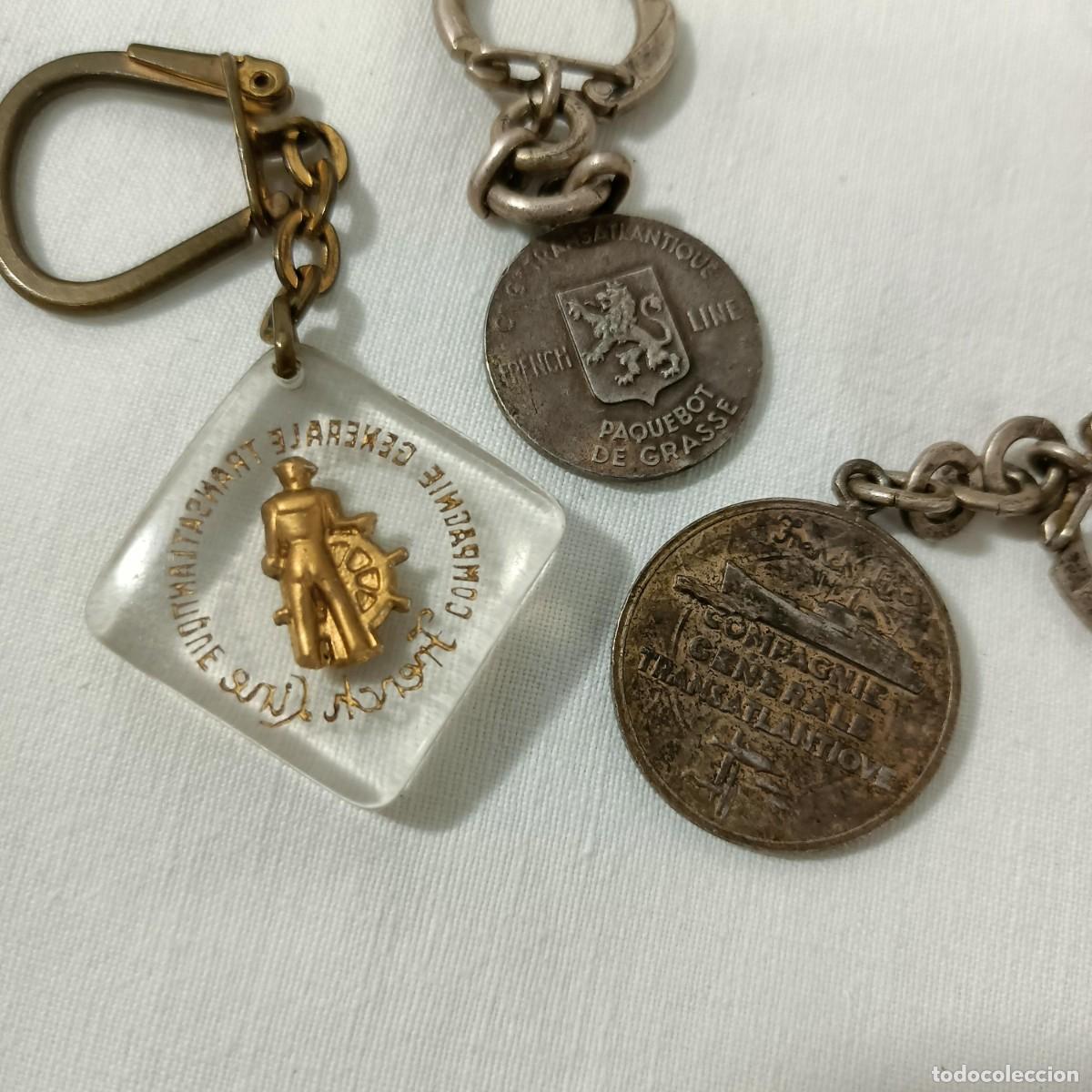 Coleccionismo de llaveros: Llaveros promocionales de la compa&ntilde;&iacute;a mar&iacute;tima Compagnie G&eacute;n&eacute;rale Transatlantique, la French Line.