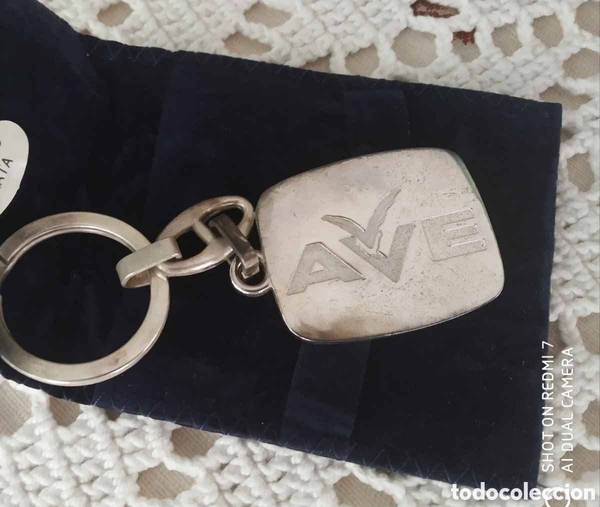 Coleccionismo de llaveros: Llavero con logo antiguo de AVE chapado en plata