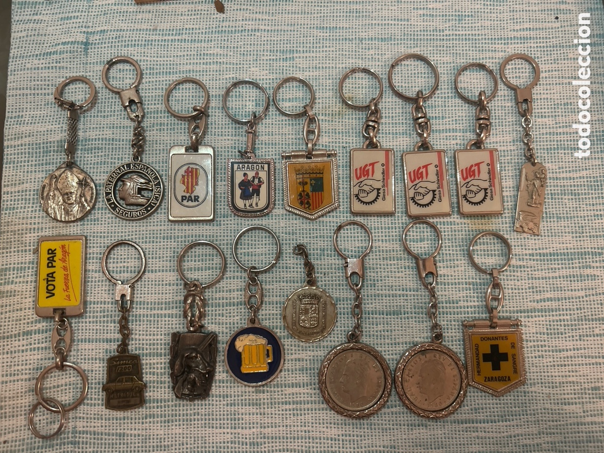 Coleccionismo de llaveros: Lote 17 llaveros antiguos vintage Arag&oacute;n Zaragoza
