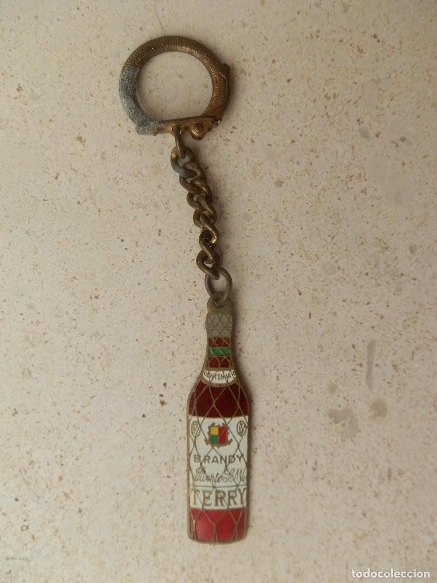 Coleccionismo de llaveros: Llavero publicitario vintage con forma de botella de Brandy Terry, a&ntilde;&oacute;s 60-70.