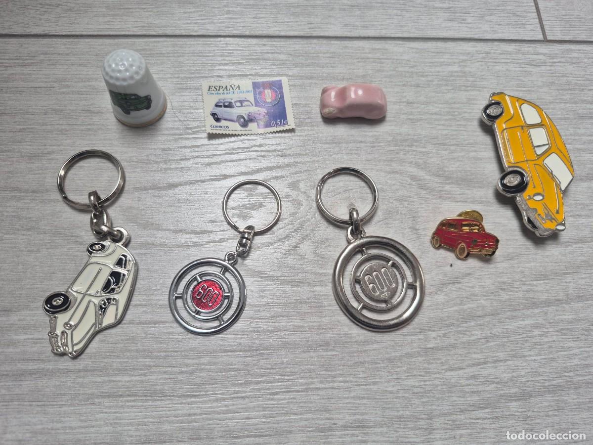 Coleccionismo de llaveros: LOTE LLAVEROS IMAN DEDAL PIN SELLO ETC COCHE SEAT 600 AUTOMOBILIA