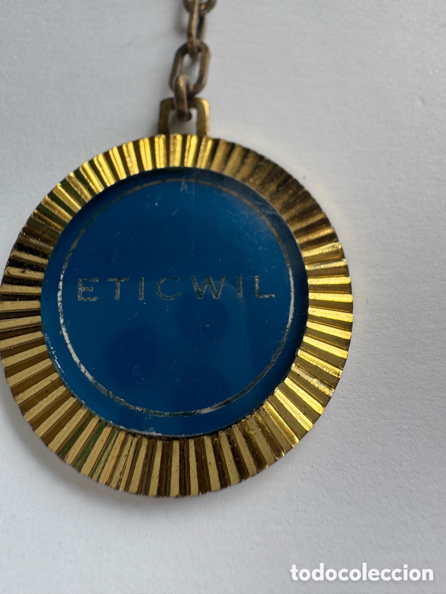Coleccionismo de llaveros: LLAVERO PUBLICITARIO ETICWIL &ndash; METAL DORADO Y AZUL &ndash; VINTAGE