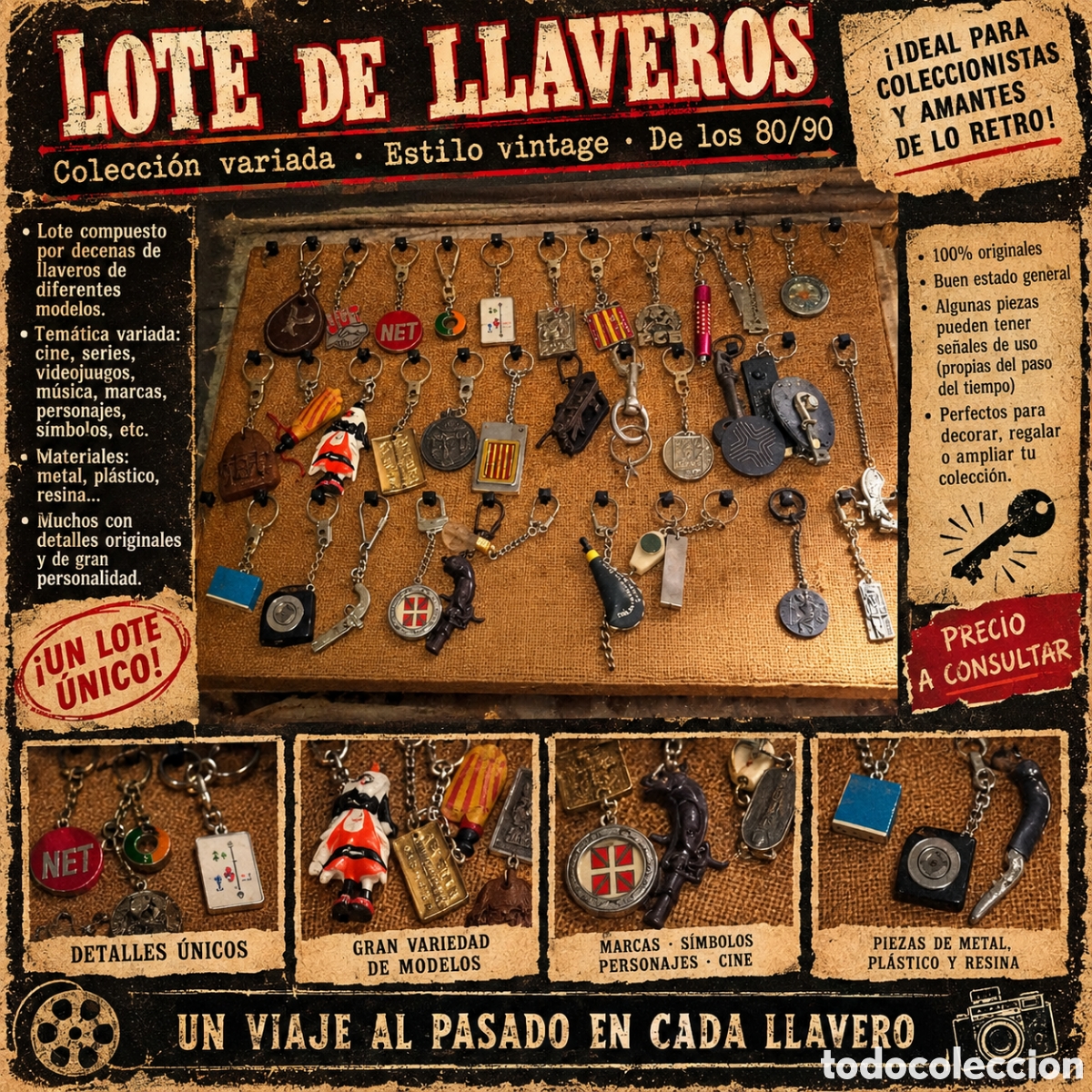 Coleccionismo de llaveros: Lote 165 llaveros antiguos y vintage &ndash; Colecci&oacute;n variada &ndash; F&uacute;tbol, Catalu&ntilde;a, medallas, souvenirs