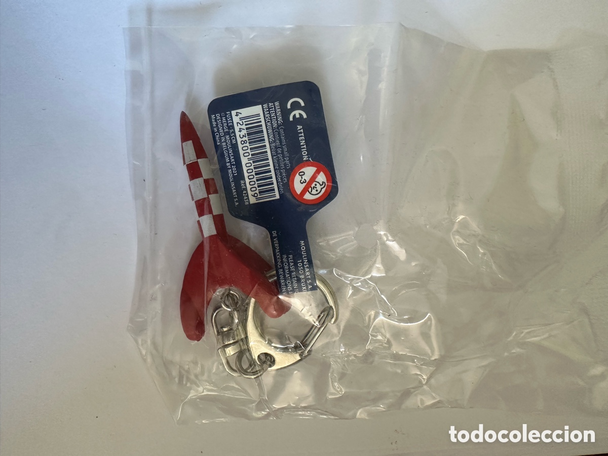 Coleccionismo de llaveros: Llavero Cohete Tint&iacute;n 5,5 cm - Nuevo precintado Moulinsart (Ref. 42438)