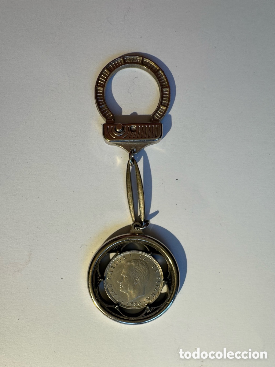 Coleccionismo de llaveros: LLAVERO 5 PESETAS MUNDIAL ESPA&Ntilde;A 82 &ndash; MONEDA ORIGINAL 1980 &ndash; F&Uacute;TBOL