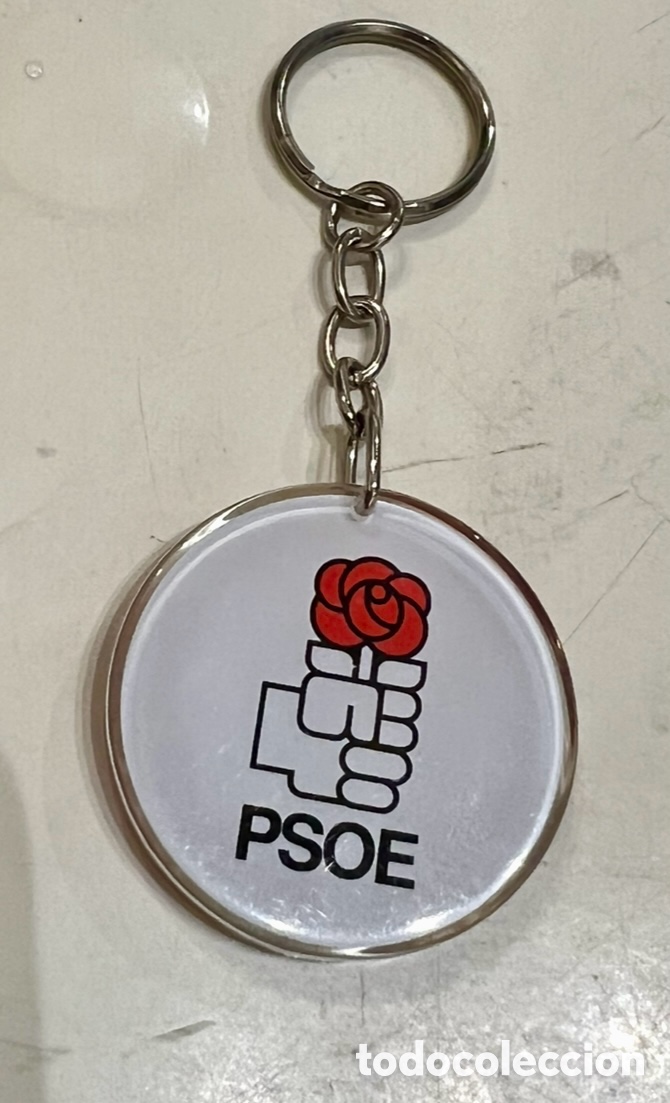 Coleccionismo de llaveros: Llavero Pol&iacute;tico. PSOE. Metacrilato y metal. A&ntilde;os 90.