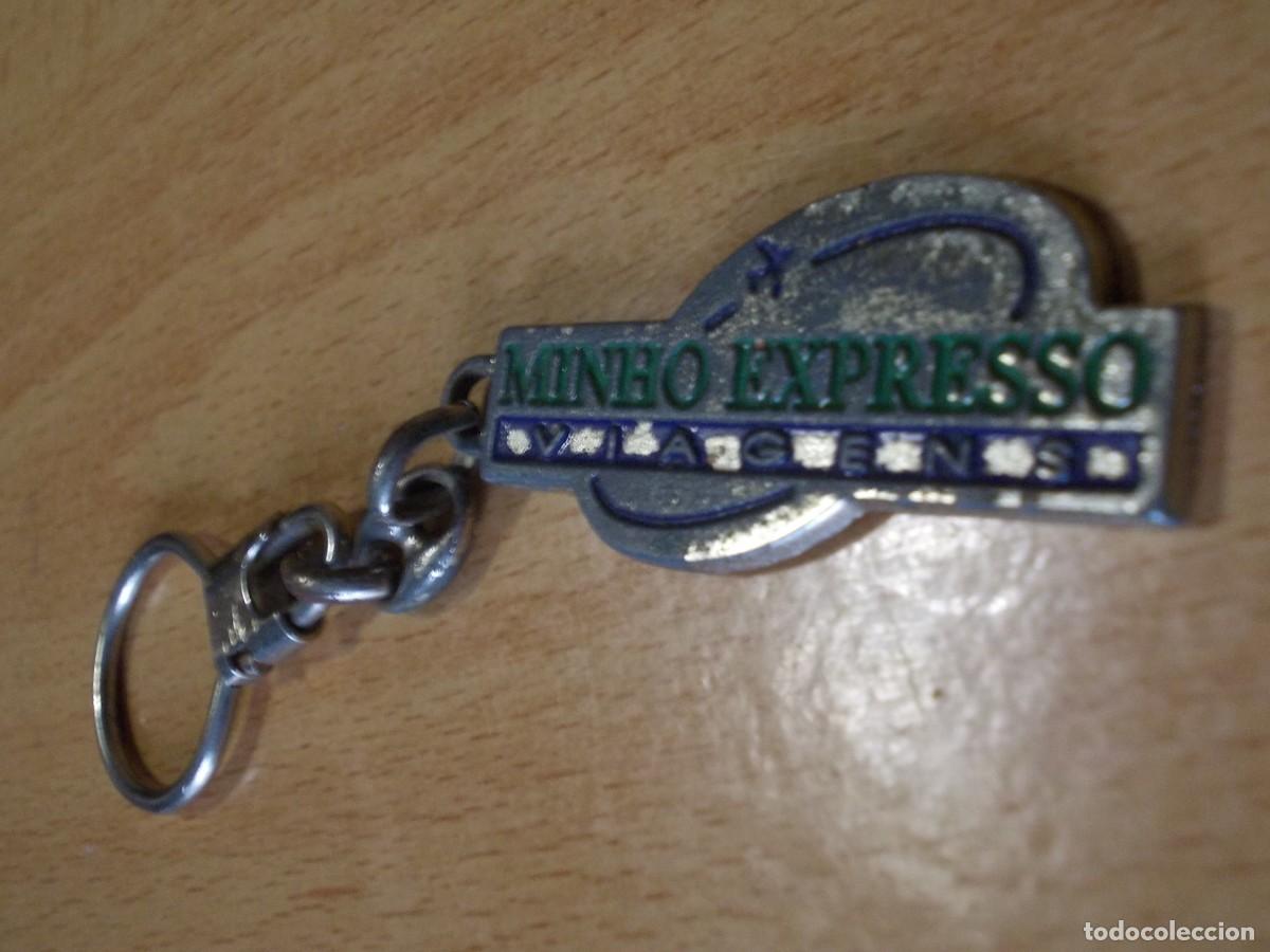 Collezionismo di Portachiavi: Llavero Minho Expresso Viagens publicidad agencia viajes avion metalico esmaltado llaveros retro