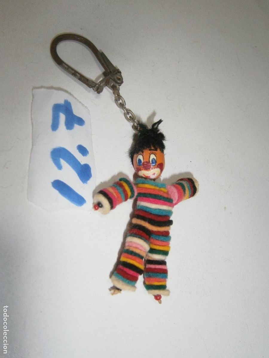 Coleccionismo de llaveros: ANTIGUO LLAVERO ARTESANAL PAYASO MULTICOLOR