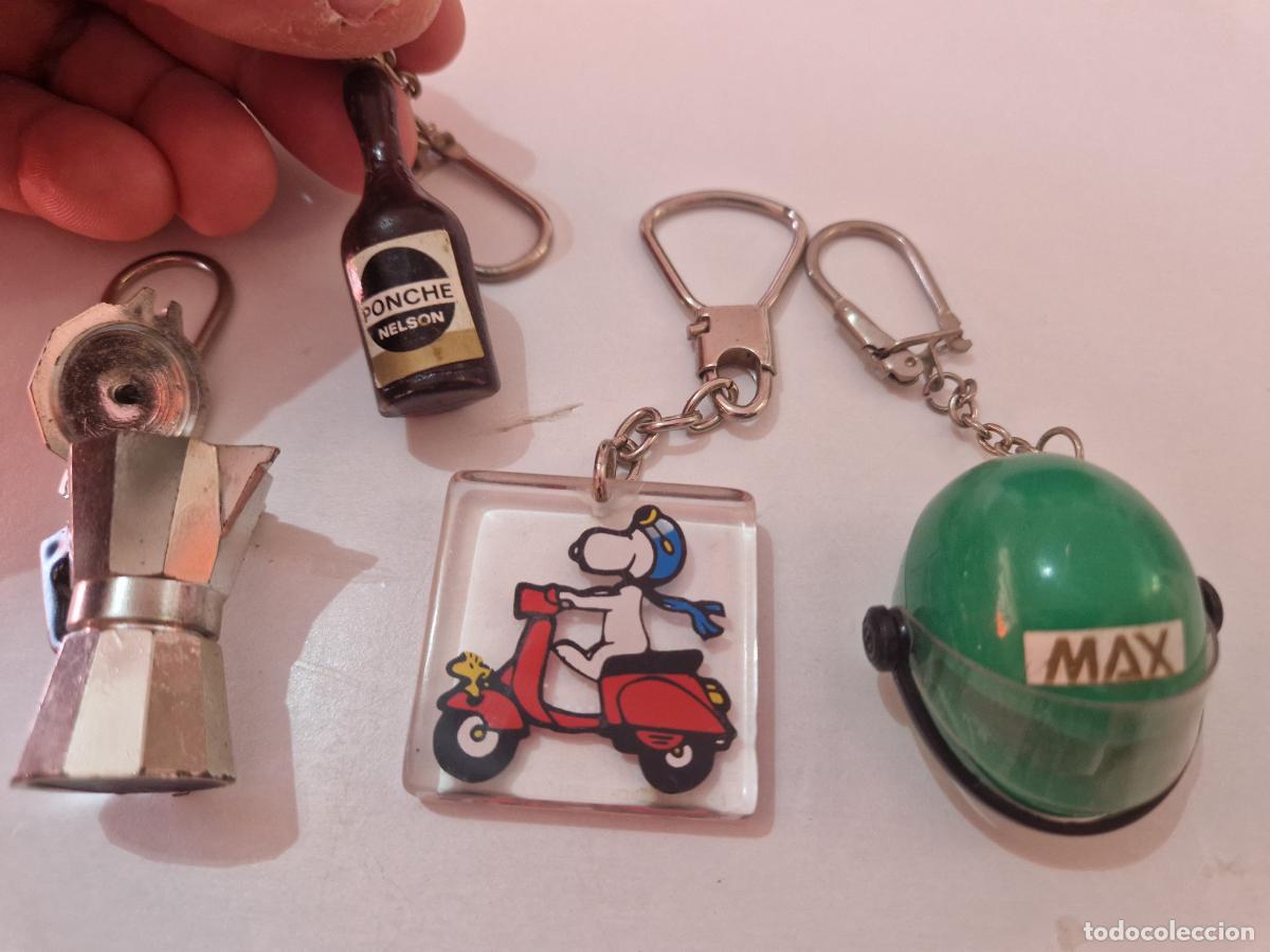 Collectionnisme de portes-cl&eacute;s: lote llavero vintage antiguo a&ntilde;os 80-90 snoopy moto gp max figura botella ponche nelson cafetera