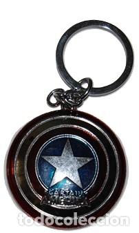 Coleccionismo de llaveros: LLAVERO ESCUDO CAPITAN AMERICA METAL Y ESMALTE
