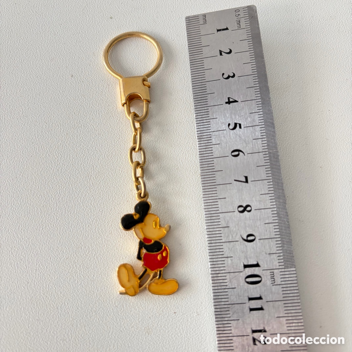 Coleccionismo de llaveros: llavero mickey mouse disney vintage metal dorado esmaltado a&ntilde;os 70