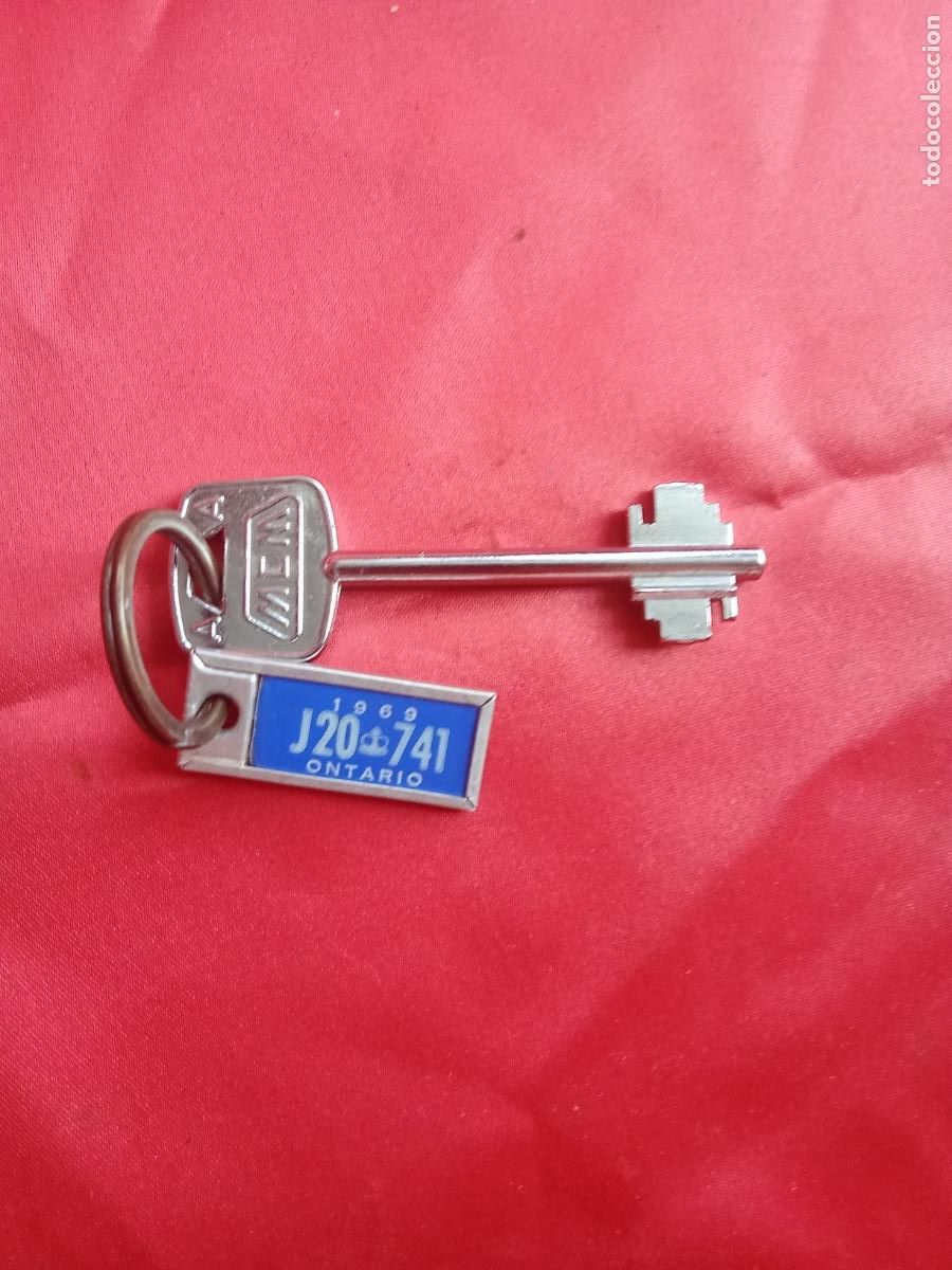 Sammlung von Schl&uuml;sselanh&auml;ngern: Llavero con llave de apartado de correos en Ontario, Canad&aacute;, raro. Caja llaveros