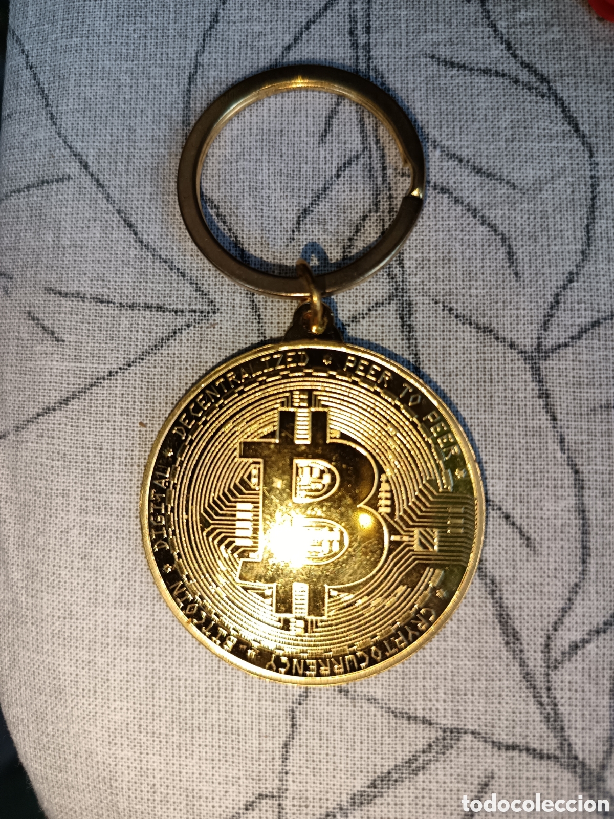 Coleccionismo de llaveros: Llavero dorado de Bitcoin - Foto 2