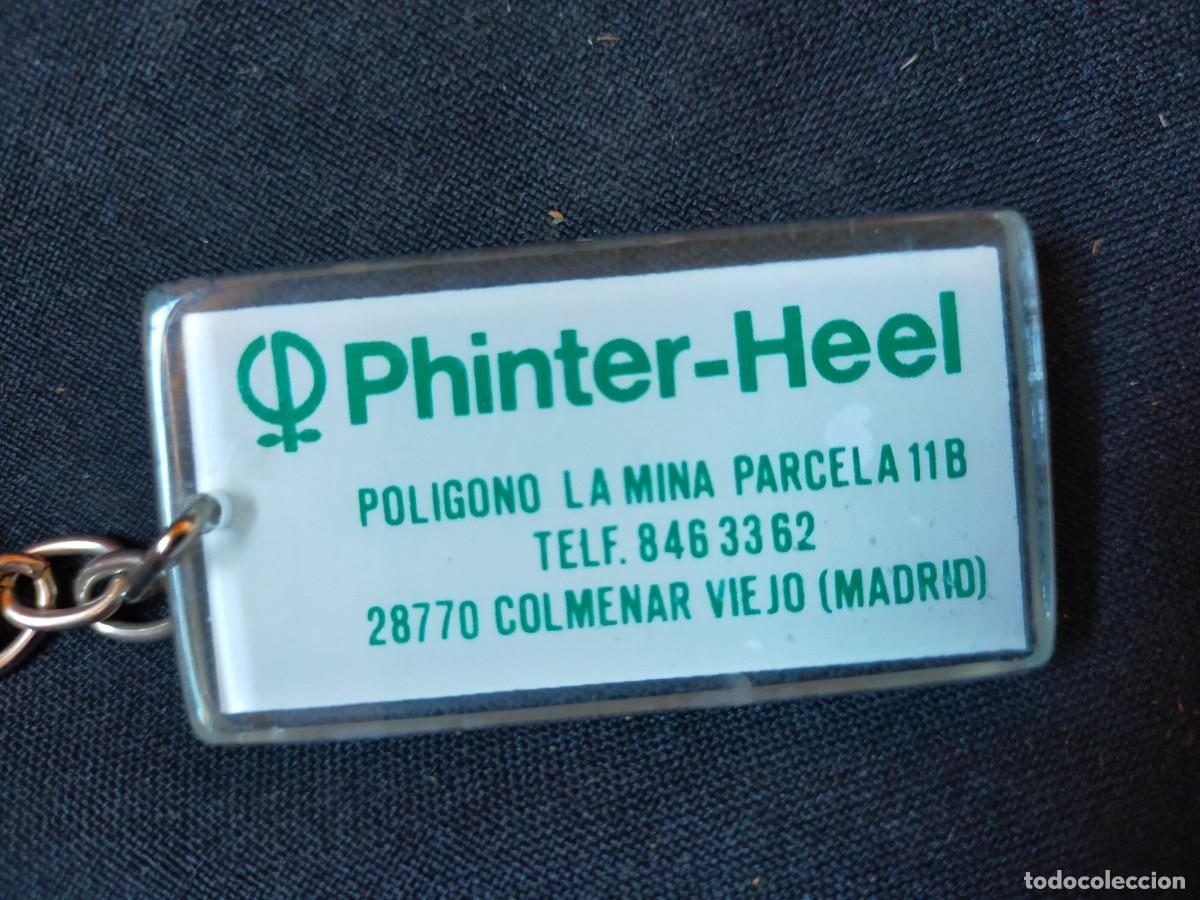 Coleccionismo de llaveros: LLAVERO FARMAC&Eacute;UTICO METACRILATO PHINTER-HEEL DE COLMENAR VIEJO. A&Ntilde;OS 90.