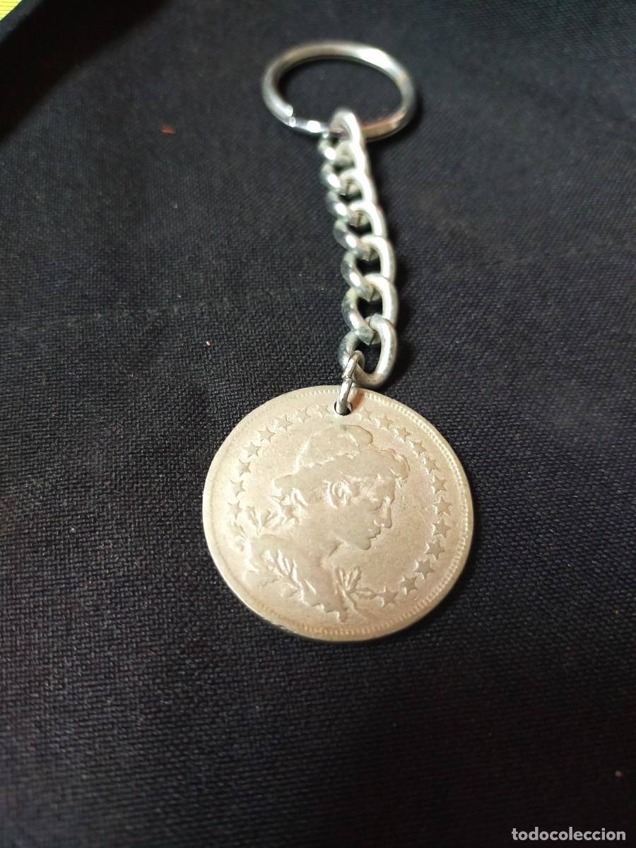 Coleccionismo de llaveros: LLAVERO RETRO CON MONEDA DE BRASIL DE 400 REIS. 1926. CUPRON&Iacute;QUEL. HIST&Oacute;RICO. A&Ntilde;OS 70.
