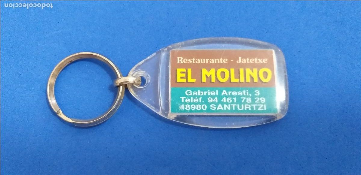 Coleccionismo de llaveros: Llavero PUBLICITARIO restaurante el molino, santurtzi, santurce, Bilbao. Metacrilato