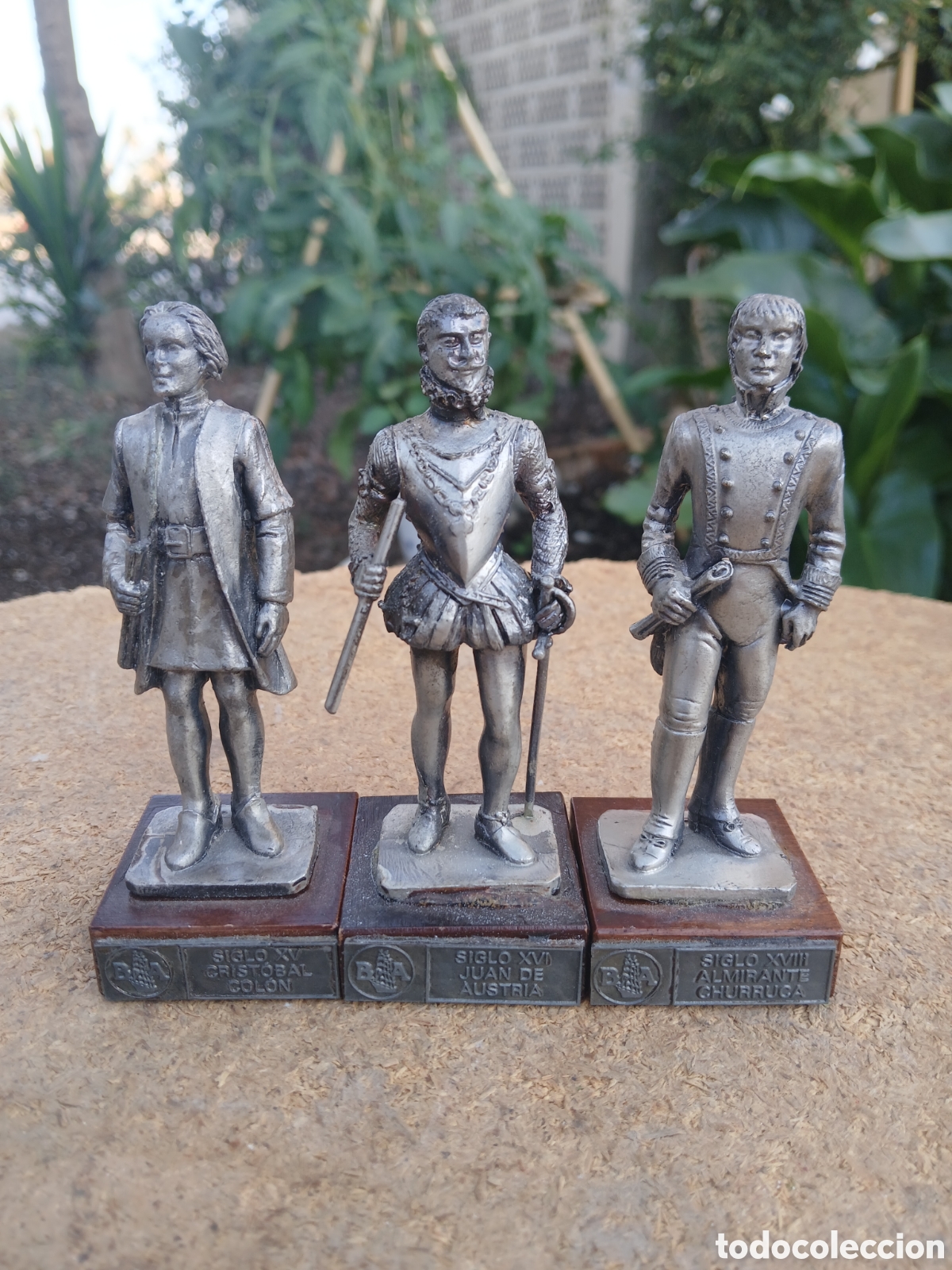 Coleccionismo de llaveros: TRES FIGURAS DE METAL BANCO ATL&Aacute;NTICO, PUBLICIDAD.
