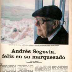 Coleccionismo de Los Domingos de ABC: AÑO 1982 ANDRES SEGOVIA MARQUES DE SALOBREÑA LUCIA BOSE ENRIQUE Y ANA MUSICA CARLOS SOLCHAGA