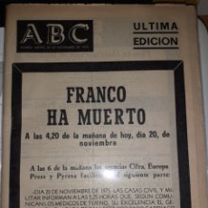 Coleccionismo de Los Domingos de ABC: PERIODICO ABC, NUEVO SIN ESTRENAR ,MUERTE DE FRANCO, VER.... Lote 300688043