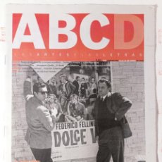 Coleccionismo de Los Domingos de ABC: ABC D LAS ARTES Y LAS LETRAS 932. FELLINI. HERTA MÜLLER. NUEVA GRAMÁTICA. Lote 337116718