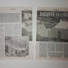 Coleccionismo de Los Domingos de ABC: RECORTE SEGUNTO EN LLAMAS TEATRO ROMANO RESTAURACIÓN 1996 ARQUITECTURA ARQUEOLOGÍA MADRID. Lote 400770264