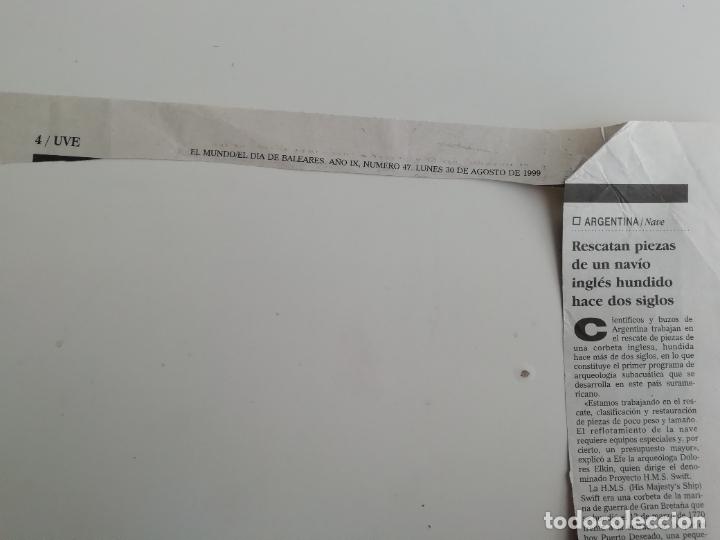Sammeln von Los Domingos de ABC: Recorte Rescate nav&iacute;o ingl&eacute;s hundido en Argentina Pecios 30 8 1999