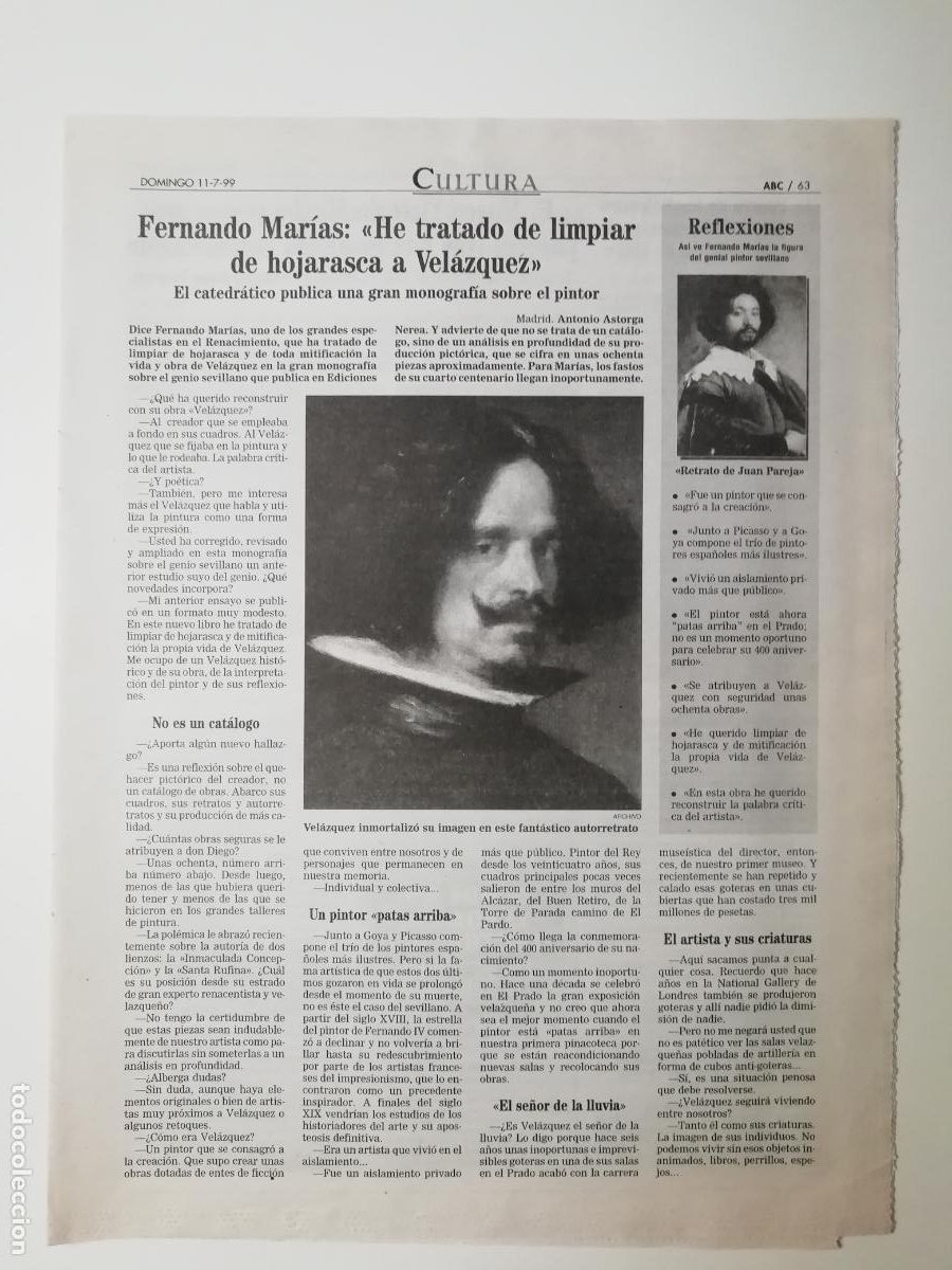 Colecionismo de Los Domingos de ABC: Fernando Mar&iacute;as Vel&aacute;zquez Museo Vitorio Macho Toledo Vida Alejandro De Prada ABC 1999