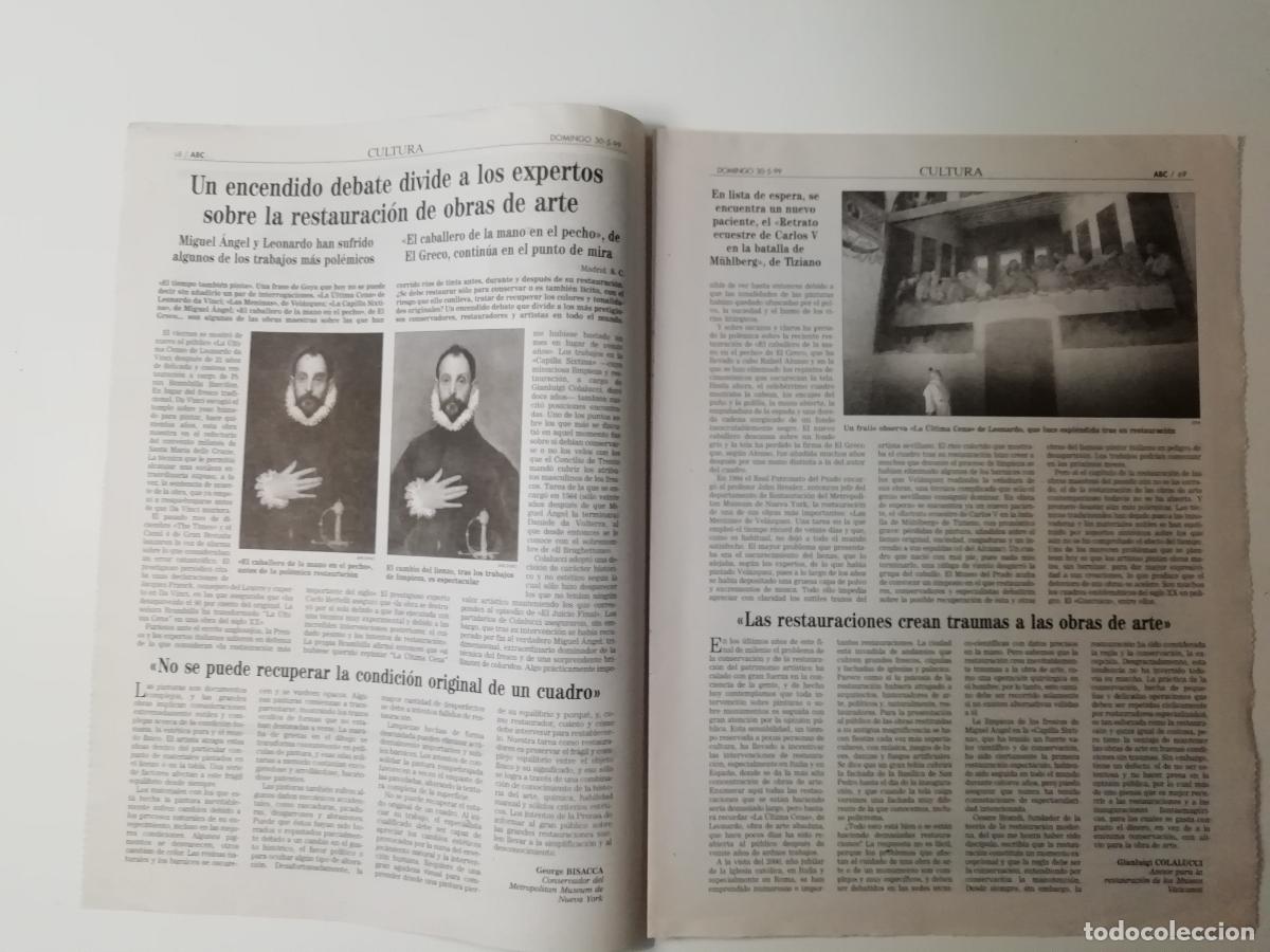 Colecionismo de Los Domingos de ABC: Debate restauraci&oacute;n obras de arte Caballero mano pecho George Bisacca Gianluigi Colalucci ABC 1999