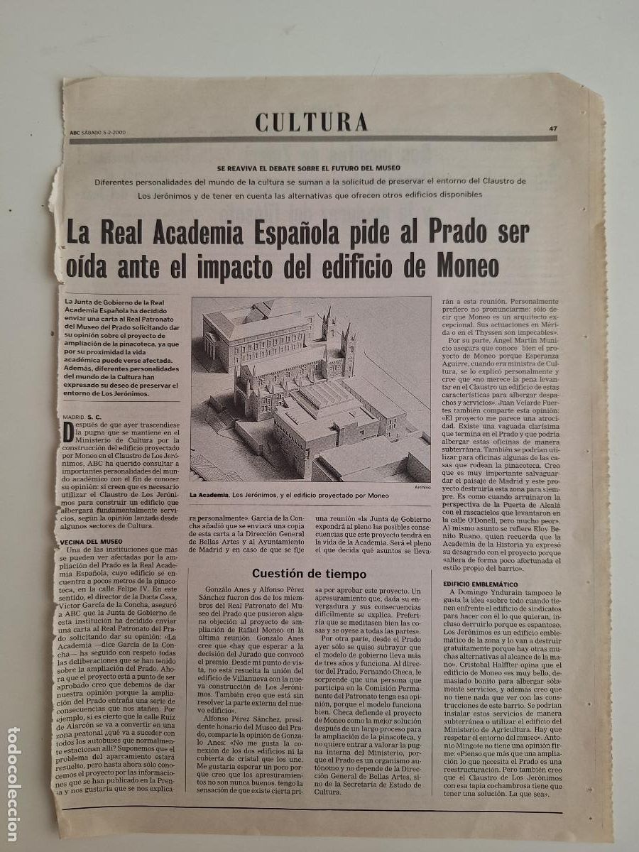 Colecionismo de Los Domingos de ABC: RAE pide ser o&iacute;da por impacto ampliaci&oacute;n Museo del Prado Xavier Zubiri Joachim Berendt Jazz 2000