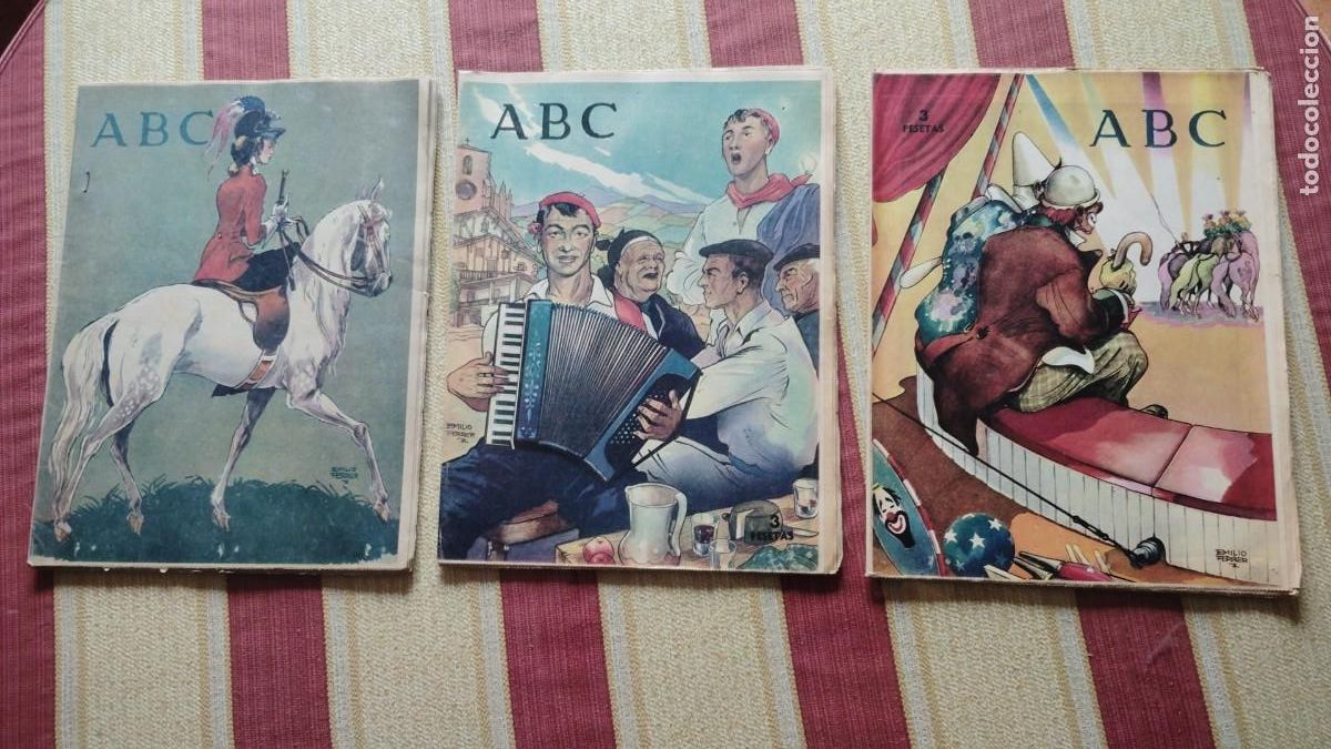 Coleccionismo de Los Domingos de ABC: EMILIO FERRER.-ILUSTRADOR.-LOTE DE 3 REVISTAS .-A&Ntilde;OS 50-60.