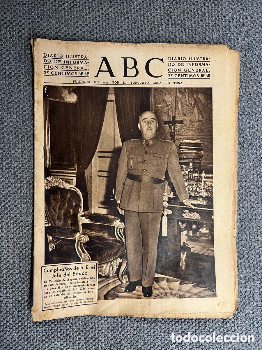 Coleccionismo de Los Domingos de ABC: PERI&Oacute;DICO ABC, 4/12/1943. Espa&ntilde;a y Europa en el per&iacute;odo de entreguerras. Los rusos intentan romper..