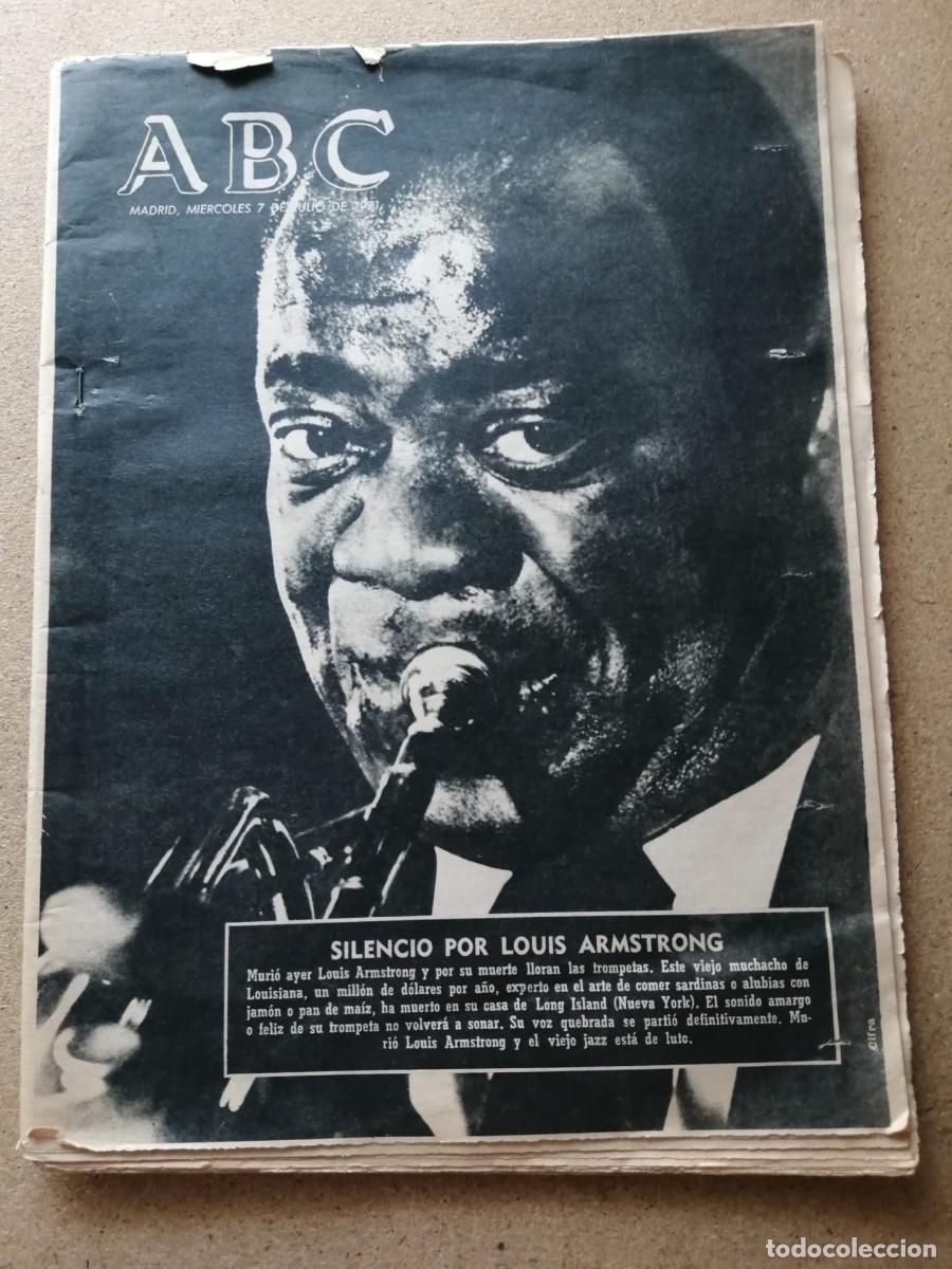 Coleccionismo de Los Domingos de ABC: ABC 7 JULIO 1971. MUERE LOUIS ARMSTRONG