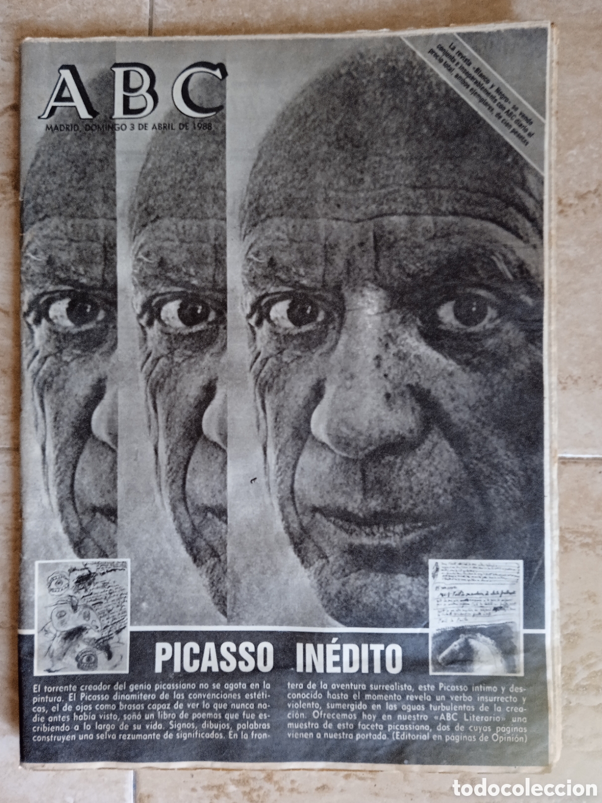 Coleccionismo de Los Domingos de ABC: Revista ABC 03/04/88 Picasso in&eacute;dito