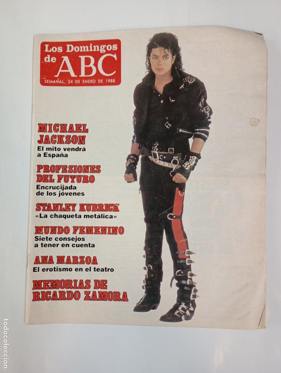 Coleccionismo de Los Domingos de ABC: REVISTA LOS DOMINGOS DE ABC. SEMANAL 24 ENERO 1988. MICHAEL JACKSON EL MITO VENDR&Aacute; A ESPA&Ntilde;A. TDKC68