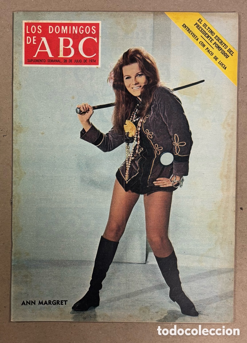 Coleccionismo de Los Domingos de ABC: LOS DOMINGOS DE ABC (1974). ANN MARGRET, PACO DE LUC&Iacute;A,&hellip; VER SUMARIO EN FOTOGRAF&Iacute;AS.