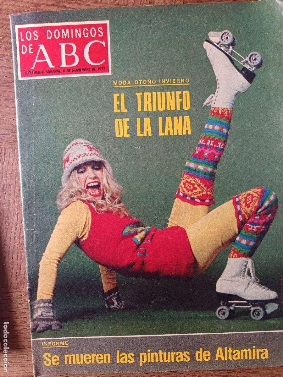 Coleccionismo de Los Domingos de ABC: Los Domingos ABC Nov. 1977: MODA Oto&ntilde;o, Altamira, Johan Cruyff, Onassis, Caballos andaluces, Coches.