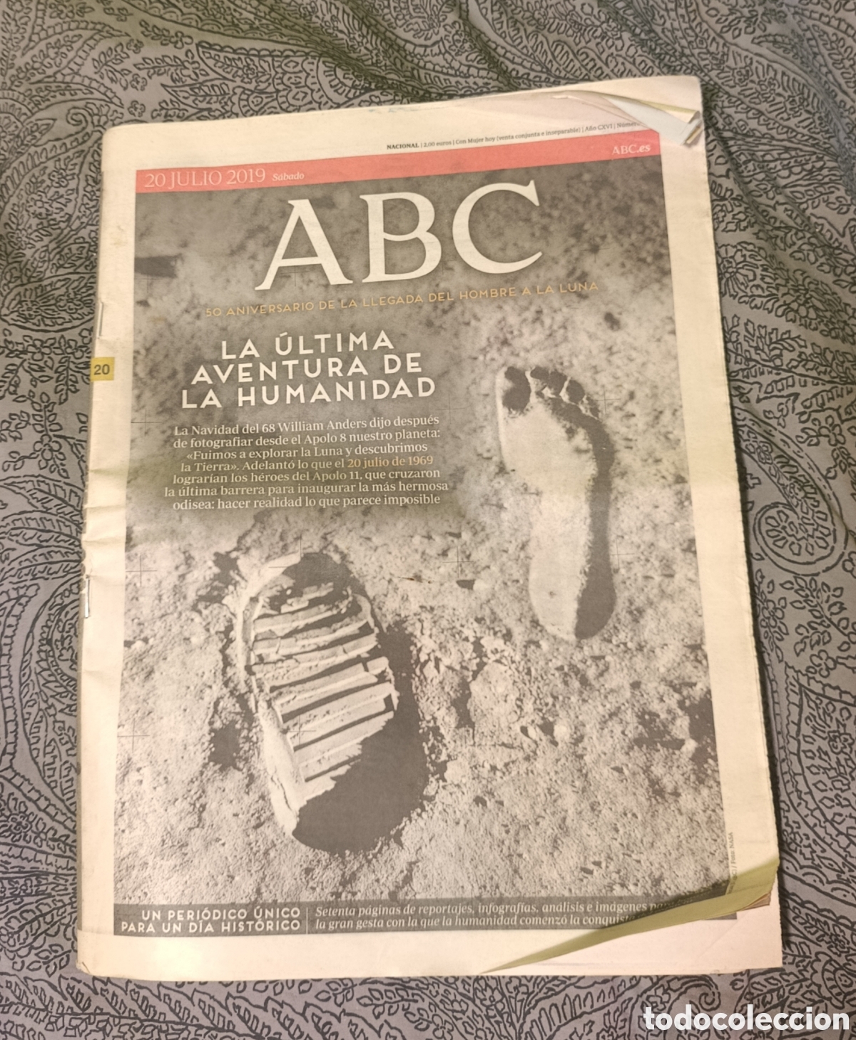 Coleccionismo de Los Domingos de ABC: ABC peri&oacute;dico 50 aniversario llegada luna julio 2019