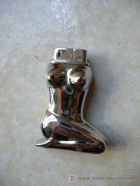 Lighters: Mechero cromado busto mujer